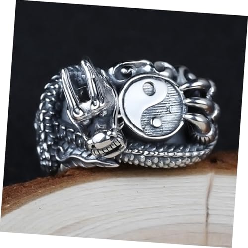 COMPUKAS Herren Vintage Drachenring aus Metall Verstellbarer Langlebiger Finger mit Retro design Komfortabel für Partys Hochzeiten und Besondere Anlässe Stilvoller Schmuck für von COMPUKAS