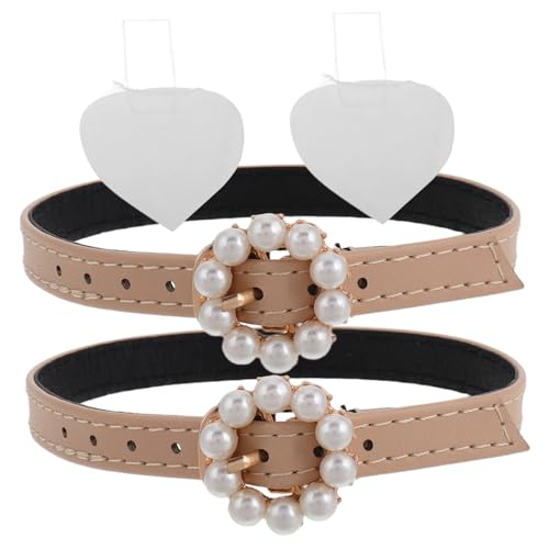 COMPUKAS High Heel Schuhriemen mit Modischer Kunststoff Perlenschließe Rutsch Knöchelriemen Abnehmbare Absatzbänder Schuhschmuck für Damen und Einfach zu Befestigen von COMPUKAS