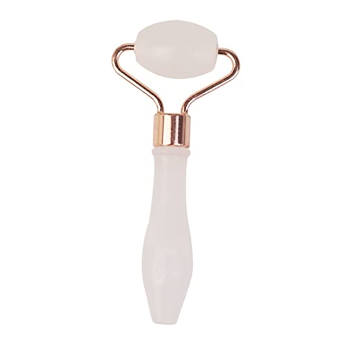 COMPUKAS Jade Gesichtsroller Aus Naturstein Tragbarer Massageroller Für Hautpflege Für Frauen Und Damen Anti-aging Werkzeug Durchblutung Und Entspannung Weiß von COMPUKAS