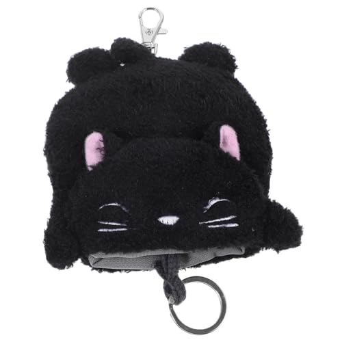 COMPUKAS Katze Münzbeutel Plüsch Geldbörse Mittelgroß Stilvoll Süß Praktisch Portemonnaie Schlüsselanhänger Für Alltag Shopping Party von COMPUKAS