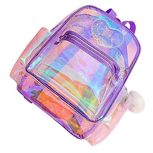 COMPUKAS Klarer Rucksack mit Herzmuster Transparente Tasche für Frauen und Mädchen für Schule Konzerte und Freizeitaktivitäten Geräumig und Funktional von COMPUKAS