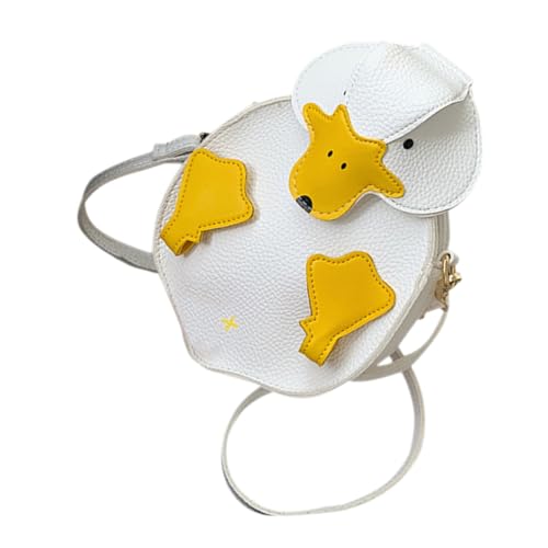 COMPUKAS Kleine Umhängetasche Damen Cartoon Ente Crossbody Bag aus Langlebigem Material mit Verstellbarem Schulterriemen und Reißverschluss Tragbare Süße Tasche für Alltag Reisen und von COMPUKAS