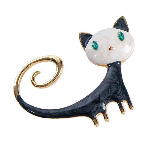 COMPUKAS Kreative Cat Shape Brosche aus Legierung Dekorativer Mode Anstecker für Kleidung Taschen Mäntel Stilvolles für Damen und Herren Modisches Katzen Accessoire von COMPUKAS