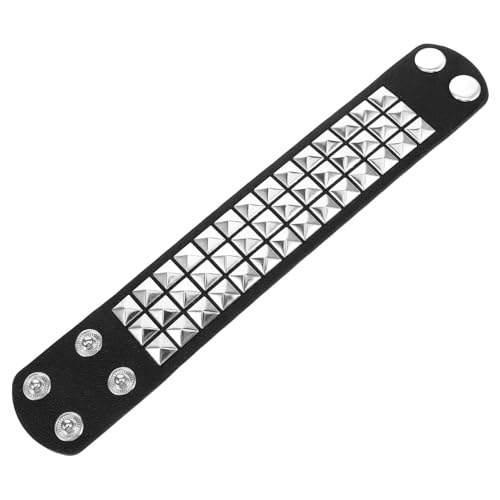 COMPUKAS Lederarmband für Männer Verstellbares Punk Inspiriertes Armband mit Nieten Vintage Stil für Verschiedene Anlässe und Outfits Robustes und und Langlebig von COMPUKAS