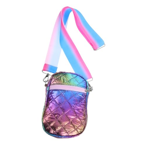 COMPUKAS Leichte Farbige Polyester Crossbody Umhängetasche Damen Kleine Handy Schultertasche mit Dekorativem Design Vielseitige Handytasche für Reisen und Alltag Praktische Aufbewahrung von COMPUKAS