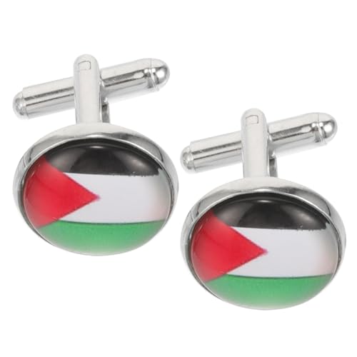 COMPUKAS Manschettenknöpfe Herren Palästina Flagge Hemdknöpfe Handwerkskunst Langlebig Komfortabel Modisch von COMPUKAS
