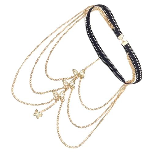 COMPUKAS Mehrlagige Schmetterling Oberschenkelkette Elastisch Bein Schmuck Damen Body Chain Strand Party Accessoire Modisch COMPUKAS Mehrlagige Schmetterling Oberschenkelkette Elastisch Bein Schmuck Damen Body Chain Strand Party Accessoire Modisch von COMPUKAS