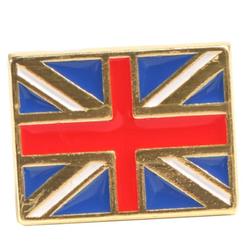 COMPUKAS Metal National Flag Brooch Kreative Anstecknadel für Kleidung Robust für Damen Herren Festival Schmuck Zubehör Weiß Rot Blau England von COMPUKAS