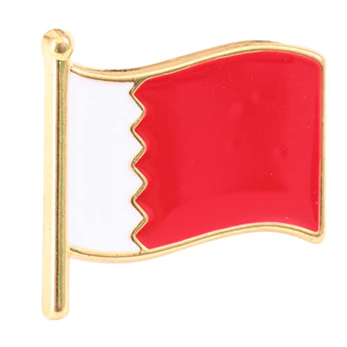 COMPUKAS Metal National Flag Brooch Kreative Anstecknadel mit Stabilem Pin für Kleidung und Accessoires Rot Weißes Design Bahrain Geeignet für Festivals Geburtstage und Partys Geschenkidee von COMPUKAS