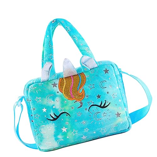 COMPUKAS Einhorn Umhängetasche Für Mädchen Plüsch Cartoon Handtasche Verstellbarer Schulterriemen Praktisch Geräumig Für Verschiedene Anlässe Fürs Kinderzimmer Geschenke von COMPUKAS