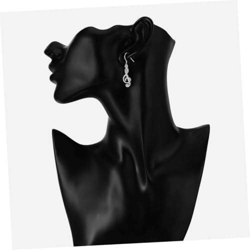 COMPUKAS Musiknoten Ohrstecker Damen Kreative Ohrringe Leicht Elegant Weißgoldfarben Modisches Accessoire Für Alltag Und Party von COMPUKAS