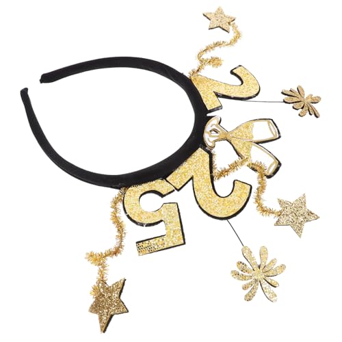 COMPUKAS 2025nummer Stirnband Für Neujahr Kopfbedeckung Mit Sternenmotiv Partyaccessoire Für Erwachsene Haarband Für Festivals Foto-requisite Für Silvesterfeiern von COMPUKAS