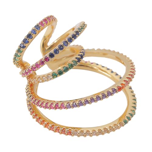 COMPUKAS Non Piercing Ohrclip mit Bunten Strasssteinen Leichter Asymmetrischer Ohrschmuck Ohrmanschette für Damen Vielseitiges Accessoire für Party und Alltag COMPUKAS Non Piercing Ohrclip mit Bunten Strasssteinen Leichter Asymmetrischer Ohrschmuck Ohrmanschette für Damen Vielseitiges Accessoire für Party und Alltag von COMPUKAS