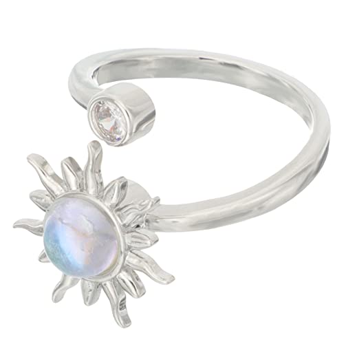 COMPUKAS Offener Verstellbarer Zappelring mit Sonnenblumen Design für Frauen Ästhetischer Schmuck für Langlebig Leicht Perfektes für Besondere Anlässe von COMPUKAS