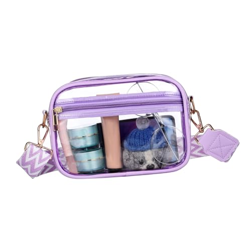 COMPUKAS PVC Crossbody Tasche Transparent Leicht Verstellbarer Schultergurt Multifunktional mit Mehreren Fächern für Reisen Sport Alltag Damen und Herren von COMPUKAS