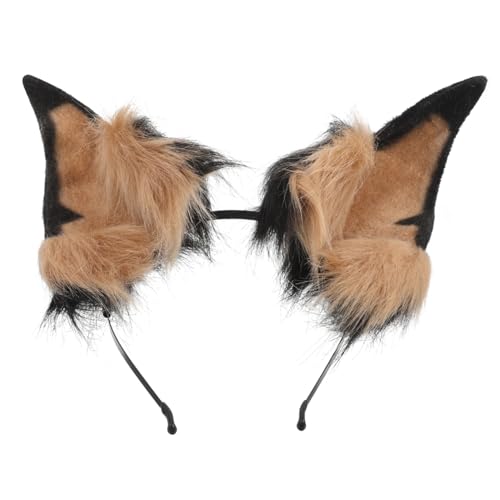 COMPUKAS Pelzige Kostümkopfbedeckung Mit Cartoon-ohren Stirnband Aus Kunstfell Für Halloween Tierstirnbänder Hundestirnbandohren Cosplay-stirnband Für Erwachsene von COMPUKAS
