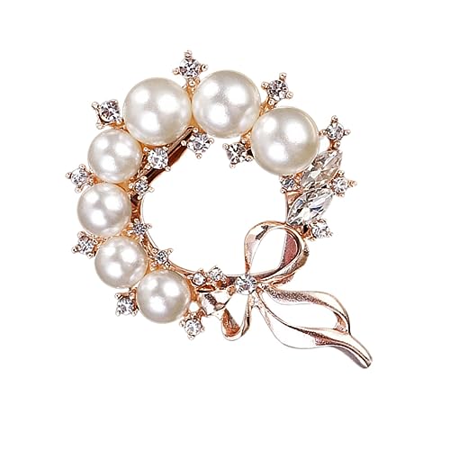 COMPUKAS Perlenbrosche Damen Rosegold Schmetterlings Breastpin mit Strass Vielseitige Anstecknadel für Kostüm Party Bankett Modisches Accessoire für Jacke und Schal von COMPUKAS