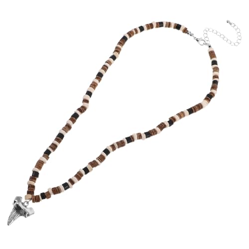 COMPUKAS Perlenkette für Herren Boho Holzperlen Halskette Sommer Surfer Schmuck Einzigartiges Design Vielseitig für Partys Hip Hop Inspiriert Perfektes von COMPUKAS