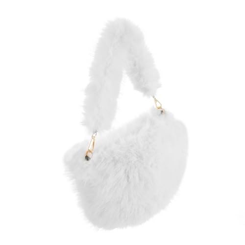 COMPUKAS Plüsch Kleine Quadratische Umhängetasche Damenhandtasche Komfortabel Stylisch mit Reißverschluss für Alltag und Freizeit von COMPUKAS