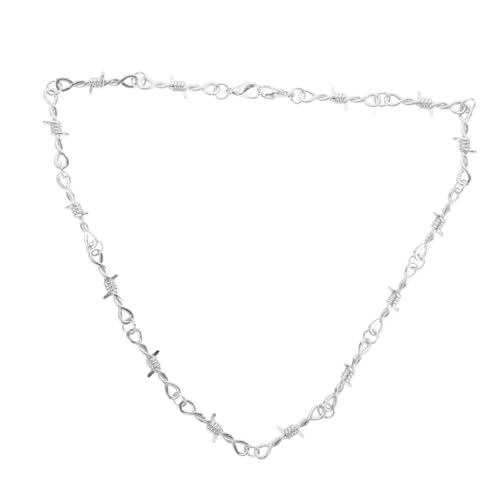 COMPUKAS Stacheldrahtkette Gothic Halskette Mit Dornen Anhänger Punk Rock Metallkette Für Harajuku Streetwear Schmuck von COMPUKAS
