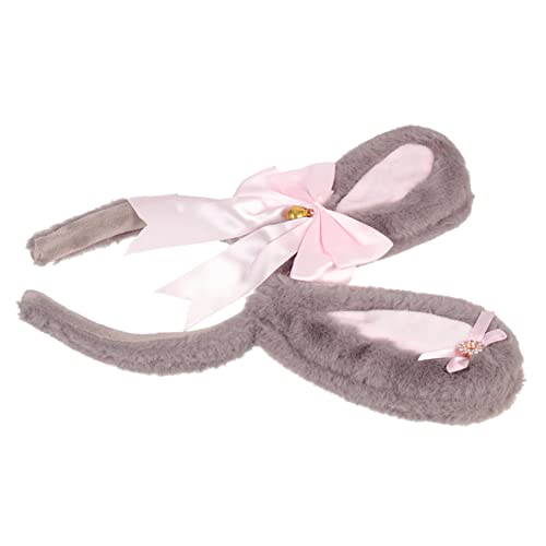 COMPUKAS Rabbit Ears Haarreif mit Glitzer Bowknot Plüsch Stirnband für Kostümpartys für Erwachsene für Halloween und Festliche Anlässe von COMPUKAS