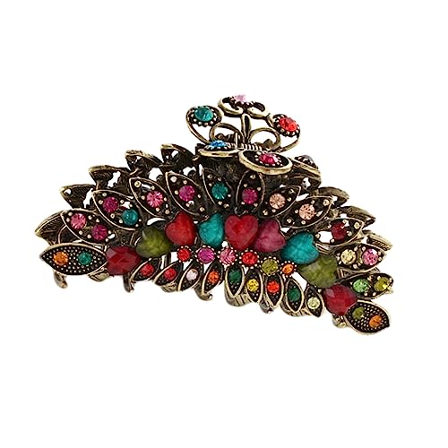 COMPUKAS Retro Haarklammer Damen Vintage Stil mit Strasssteinen Große Haarklammer für Dickes Haar Stabiler Haarschmuck Farben für Sommer und Frisuren von COMPUKAS