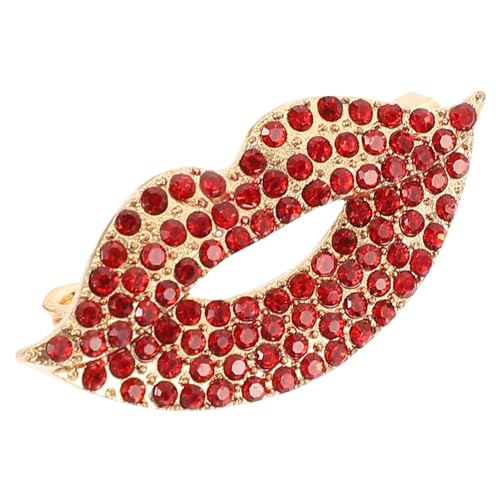 COMPUKAS Rhinestone Besetzte Lippenbrosche aus Modisches Party Accessoire Anstecknadel für Kleidung Eleganter Anstecker für Damen und Festveranstaltungen COMPUKAS Rhinestone Besetzte Lippenbrosche aus Modisches Party Accessoire Anstecknadel für Kleidung Eleganter Anstecker für Damen und Festveranstaltungen von COMPUKAS