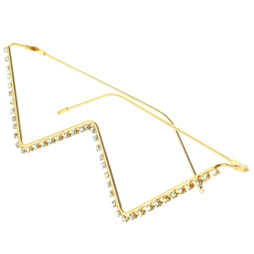 COMPUKAS Rhinestone Brillenrahmen Gläser Dekoratives Party Punk Metallgestell Damen Funkelnde Strass Brille für Hochzeit und Junggesellinnenabschied von COMPUKAS