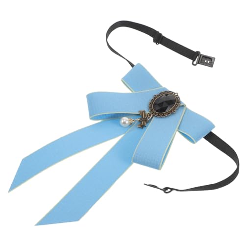 COMPUKAS Ribbon Bowtie Mit Perlen Und Strass Vorgebunden Verstellbar Für Damen Und Mädchen Accessoire Für Schuluniformen Und Elegante Outfits von COMPUKAS
