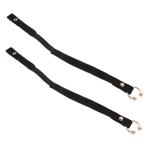 COMPUKAS Rutsch Schuhriemen für Damen High Heels Abnehmbare Elastische Fersenbänder mit Metallverschluss Einfache Anwendung Bequeme Samtschwarz Einheitsgröße von COMPUKAS