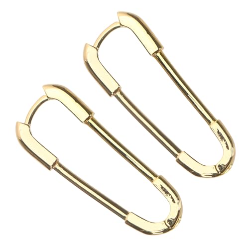 COMPUKAS Safety Pin Ohrringe Damen Paper Clip Design Leichtgewichtige Dangle Ohrhänger Vergoldet Ohrclips für Alltag und von COMPUKAS
