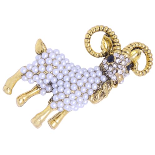 COMPUKAS Schaf Brosche mit Perlen Brosche für Schal Mantel Hut und Tasche Perfektes für Frauen von COMPUKAS