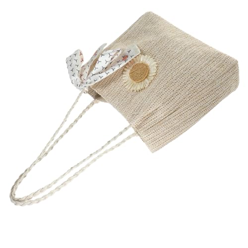 COMPUKAS Schicke Damen Crossbody Tasche aus Hochwertigem Grasgeflecht Leichte Schulter und Umhängetasche Kompakte Strandtasche für Alltag Party und Freizeit Modisch und Vielseitig von COMPUKAS