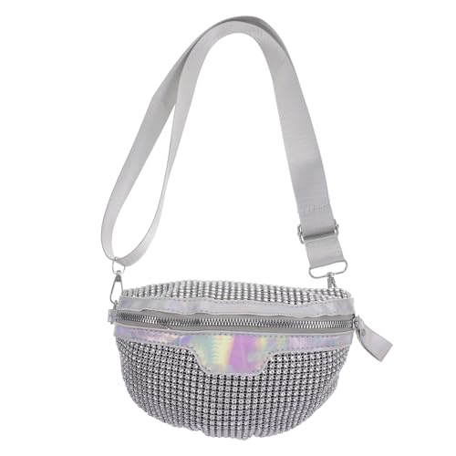 COMPUKAS Schimmernde Damen Bauchtasche mit Glitzersteinen Leichte Modische Hüfttasche für Shopping und Alltag Hochwertige Verarbeitung Praktisches Design Geeignet für Handy Geldbörse von COMPUKAS