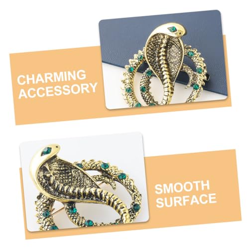 COMPUKAS Schlangenbrosche für Damen Dekorative Metallbrosche Strass Reversnadel Anstecknadel für Kleidung Hochzeits und Festtagszubehör von COMPUKAS