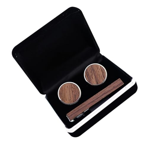 COMPUKAS Stilvolle Herren Krawattenklammer aus Holz und Kupfer Robustes mit Manschettenknöpfen Modisches Hemd Accessoire für Sicheren Halt und Elegantes Business Outfit von COMPUKAS