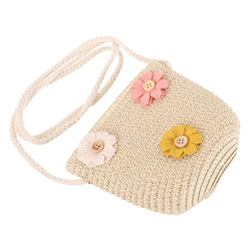 COMPUKAS Strohtasche Sommer Tasche Mädchen Umhängetasche Geflochtene Mini Strandtasche mit Blumenmotiv Leicht und Robust für Alltag und Freizeit Zufällige Farbe Zufällige Farbe von COMPUKAS