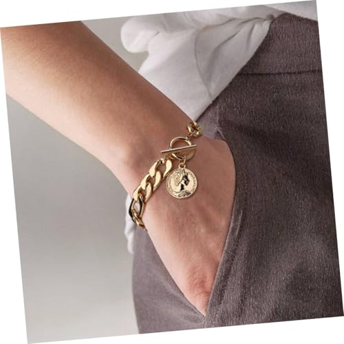 COMPUKAS Stylisches Legierungsarmband mit Anhänger Modische Handkette für Damen und Herren Langlebige Komfortable Armschmuckkette Elegantes Wrist Jewelry Vielseitiges Accessoire für Alltag von COMPUKAS