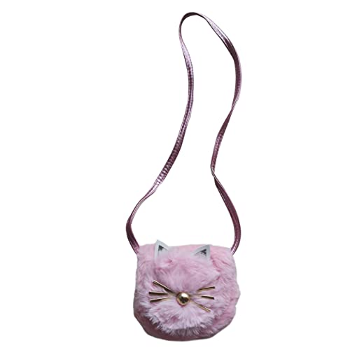 COMPUKAS Süße Cartoon-Katze Umhängetasche Plüsch Handtasche Einzelne Schultertasche Weiche Katzentasche Mädchen Handtasche Für Täglichen Gebrauch Einkauf Partys von COMPUKAS