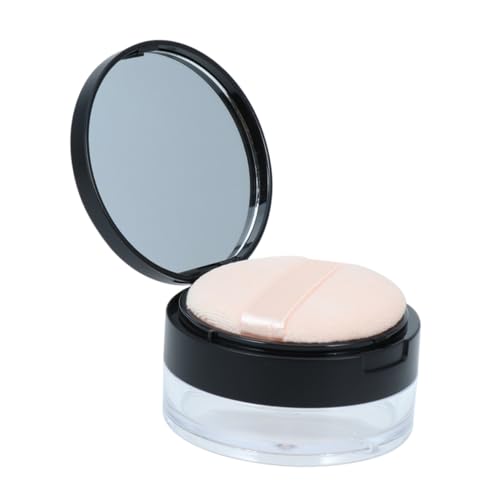 COMPUKAS Tragbare Leere Puderbox mit Doppelkammer und Spiegel Kompakter Make Up Organizer mit Großem Netz Inklusive Losem Puderquaste für Reiseverpackungen und Präzises Zufällige Farbe von COMPUKAS