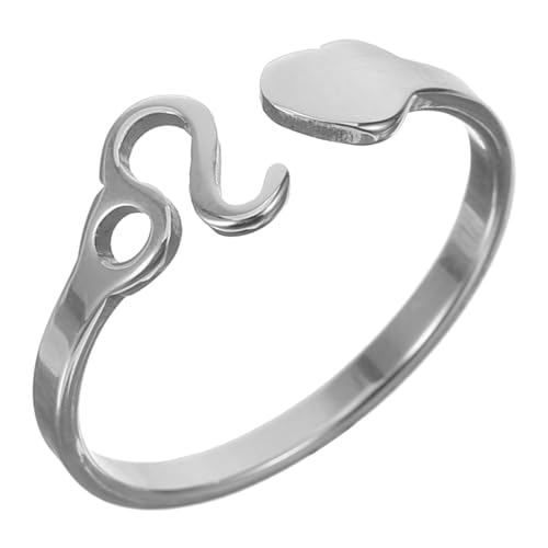 COMPUKAS Verstellbarer Damen Ring Löwe Sternzeichen Offener Edelstahlring Elegant Alltags Schmuck Geschenk von COMPUKAS
