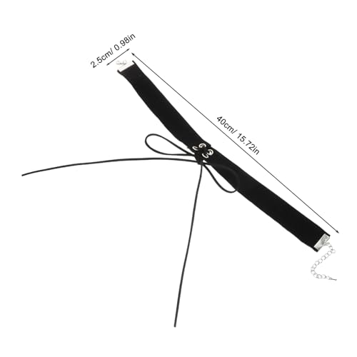 COMPUKAS Verstellbarer Samt Bowknot Choker Halskette Damen Gothic Retro Stil Verstellbare Komfortable Zinklegierung Kurzkragen Modeschmuck Zubehör von COMPUKAS