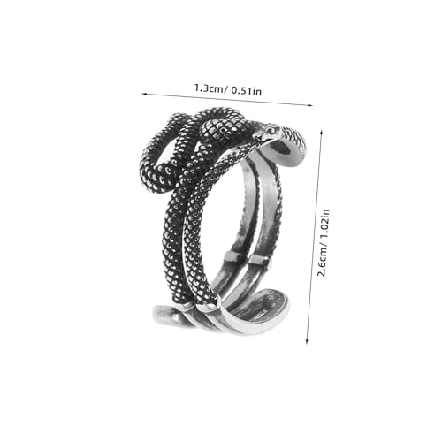 COMPUKAS Verstellbarer Schlangenring aus Vintage Retro Design Offener Herren Damen Ring mit Langlebigem Material und Auffälliger Schlangenform für Schmuckliebhaber von COMPUKAS