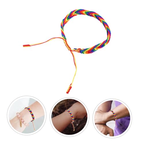 COMPUKAS Verstellbares Buntes Geflochtenes Armband für Damen und Herren Pride Schmuck Komfortabel Modisch Vielseitig für Freundschaft und Familie von COMPUKAS