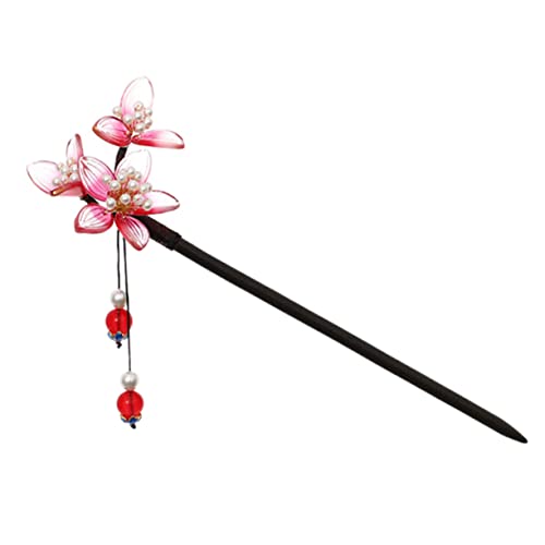 COMPUKAS Chinesischer Stil Blume Haarstift Holz Retro Haarnadel Haarspange Stecknadel Für Damen Frisur Accessoire von COMPUKAS