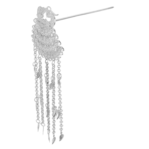COMPUKAS Vintage Chinesische Haarnadel mit Anhängern Dekorative Metall haarstifte Vielseitiger Haarschmuck für Frauen und Mädchen Fester Sitz durch Kette Geeignet für Verschiedene Frisuren von COMPUKAS