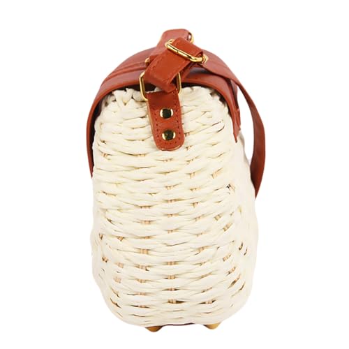 COMPUKAS Vintage Geflochtene Crossbody Bag Damen Schultertasche Sommer Strandtasche für Handy Geldbörse Kosmetik mit Langlebigem Material und Einzigartiger Struktur für Alltag und Freizeit von COMPUKAS