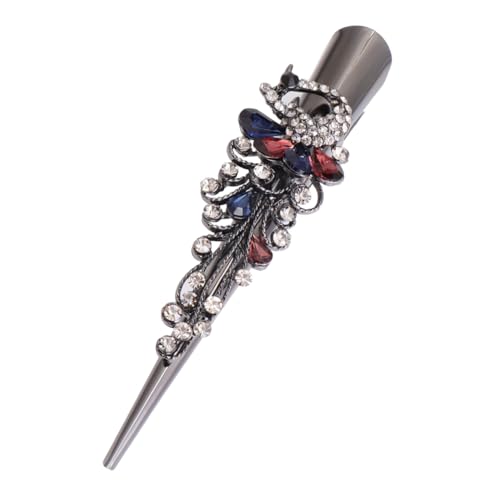 COMPUKAS Vintage Haarklammer Große Bunte Strass Haarnadel Metall Kuhhornspange Eleganter Haarschmuck für Party Festival Alltag von COMPUKAS