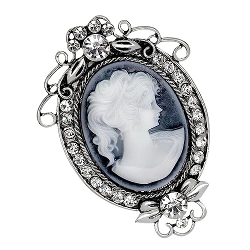 COMPUKAS Vintage Resin Beauty Brosche mit Zartem Strassbesatz Retro Anstecknadel für Damen Langlebiger Schmuck für Kleidung und Accessoires Edles von COMPUKAS