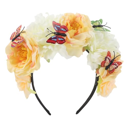 COMPUKAS Schmetterlings-stirnband Für Damen Mit Blumen-kopfschmuck Halloween-kopfschmuck Und Tea-party-stirnband Aus Kunstblumen Für Abschlussball Und Party-kopfschmuck von COMPUKAS
